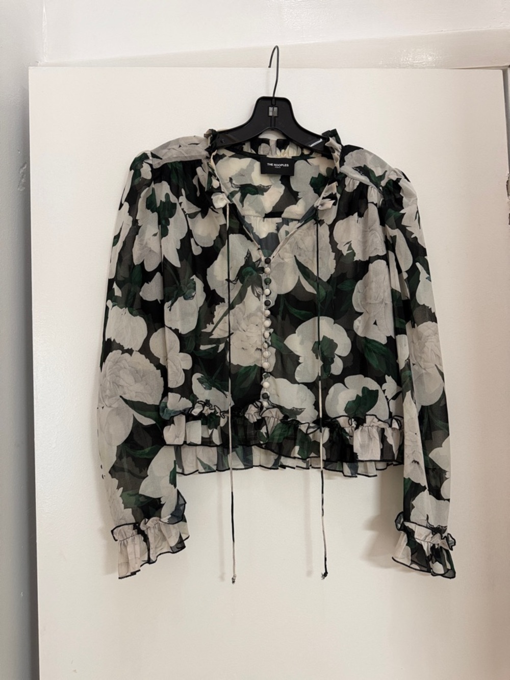 The Kooples Floral Ruffle Blouse 
Size 3